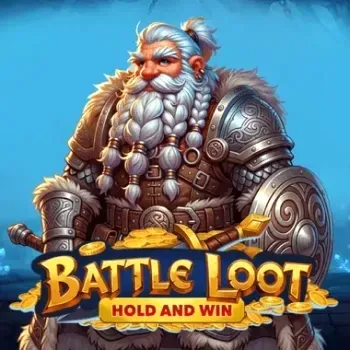 Battle Loot Hold and Win slot game with a bearded dwarf warrior