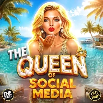 The Queen of Social Media slot game with glamorous woman by pool