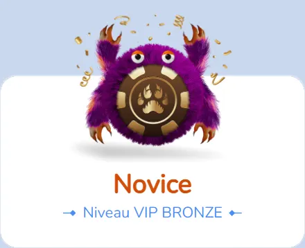 Slotaza Casino VIP Novice Bronze level with furry mascot