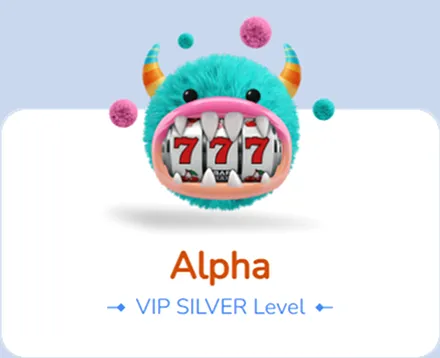 Slotaza Casino VIP SILVER Level with cute monster and 777 slot reels