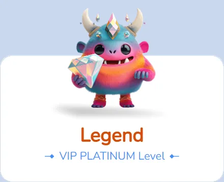 Slotaza Casino VIP Platinum Level Legend monster holding a diamond